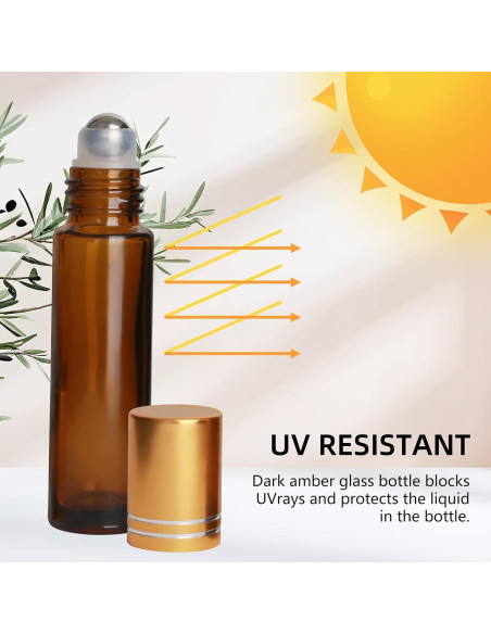 Botellas de Aceite Esencial 10ml AGZHTYJQ Ámbar - 24 Piezas