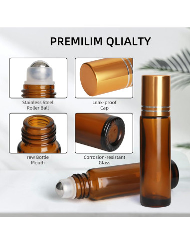 Botellas de Aceite Esencial 10ml AGZHTYJQ Ámbar - 24 Piezas