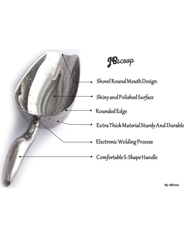 Cuchara de Hielo JBinox de Acero Inoxidable 170g 21.6cm