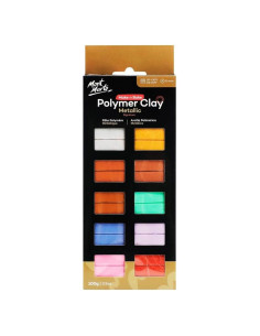 Juego de Arcilla Polimérica Mont Marte - 10 Colores Metálicos - 100g