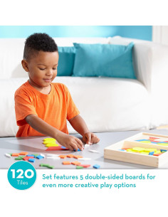 Bloques de Patrones Melissa & Doug - Juguete de Madera 120 Piezas 2