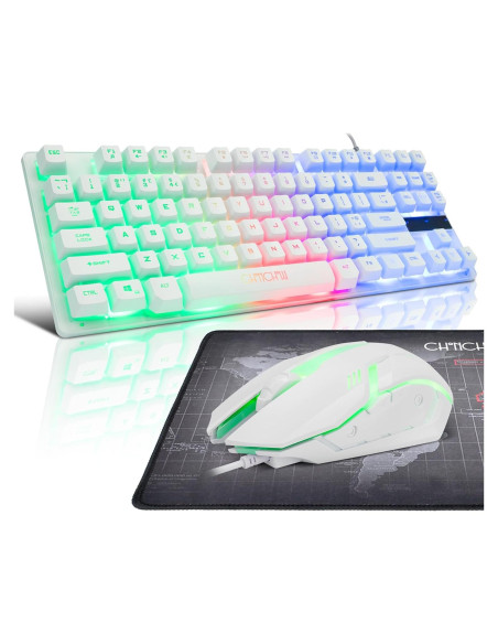 Teclado y Ratón Gaming CHONCHOW TKL 87 Teclas LED 3200DPI