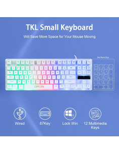 Teclado y Ratón Gaming CHONCHOW TKL 87 Teclas LED 3200DPI 2