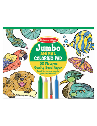 Bloc de Colorear Melissa & Doug 50 Imágenes Animales 35.56x28 cm