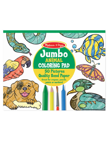 Bloc de Colorear Melissa & Doug 50 Imágenes Animales 35.56x28 cm