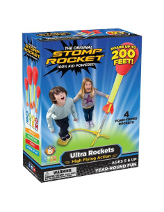 Lanzador de Cohetes Stomp Rocket Ultra - 4 Cohetes - Juguete Exterior