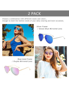 Gafas de sol aviador SUNGAIT - 2 pares polarizadas espejadas 2
