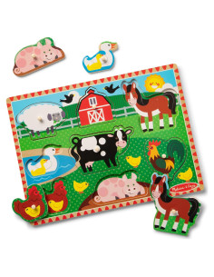 Rompecabezas de Madera Granos de Granja Melissa & Doug 8 Piezas