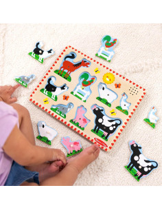 Rompecabezas de Sonido de Animales de Granja Melissa & Doug - 8 Piezas de Madera 2