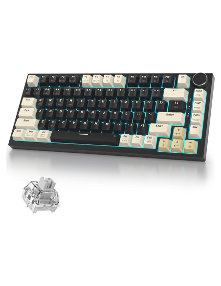 Teclado Mecánico Inalámbrico iRoboosta 75% RGB 82 Negro