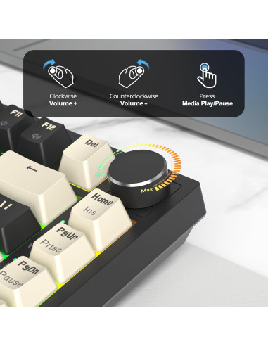 Teclado Mecánico Inalámbrico iRoboosta 75% RGB 82 Negro