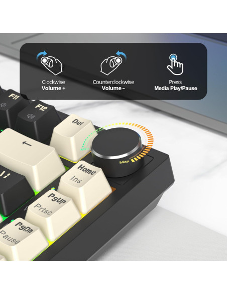 Teclado Mecánico Inalámbrico iRoboosta 75% RGB 82 Negro