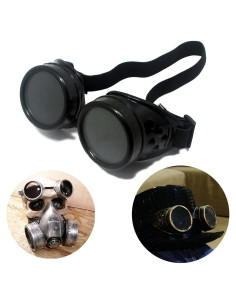 Gafas Steampunk T&B Negras Ajustables para Cosplay
