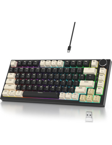 Teclado Mecánico Inalámbrico iRoboosta 75% RGB 82 Negro