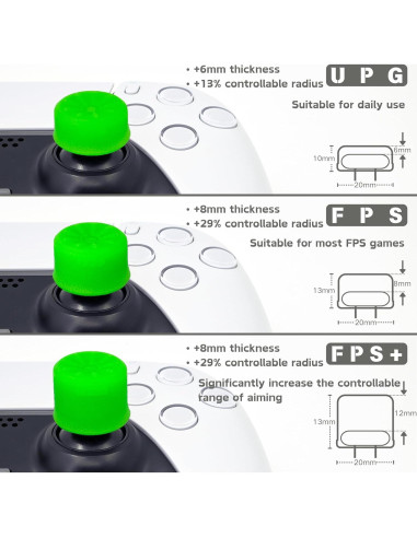 Juego de Tapas de Joystick Luck&Link Verde para PS5/Xbox