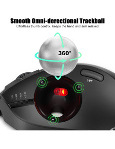 Mouse Inalámbrico TRELC Ergonomico 4800 DPI 7 Botones Negro 2