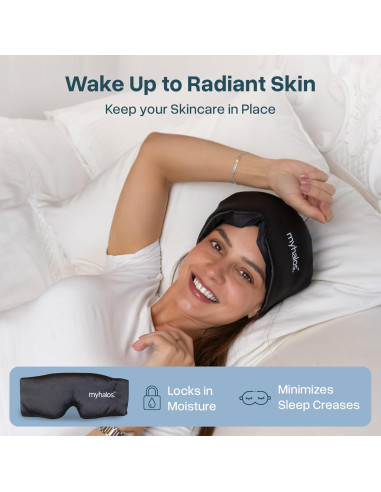 Máscara de Sueño de Seda MyHalos 3D para Dormir - Negra