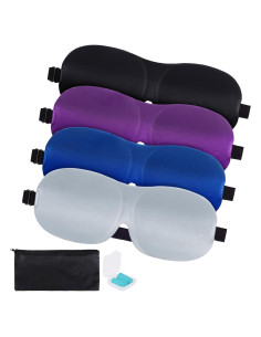 Paquete de 4 Máscaras para Dormir VEKDA Ajustables 3D
