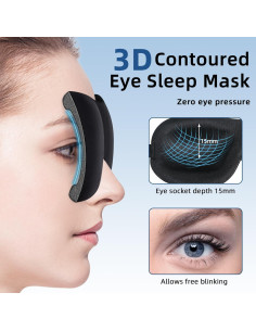 Paquete de 4 Máscaras para Dormir VEKDA Ajustables 3D 2