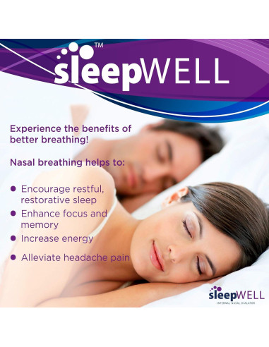 Dilatadores Nasales SleepWELL para Ronquidos - 12 Unidades