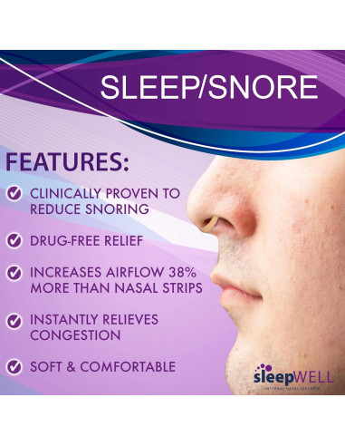 Dilatadores Nasales SleepWELL para Ronquidos - 12 Unidades