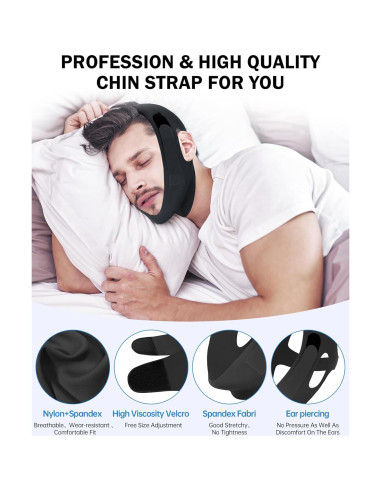 Correa de Barbilla Antironquidos Mittenhugs Ajustable Transpirable