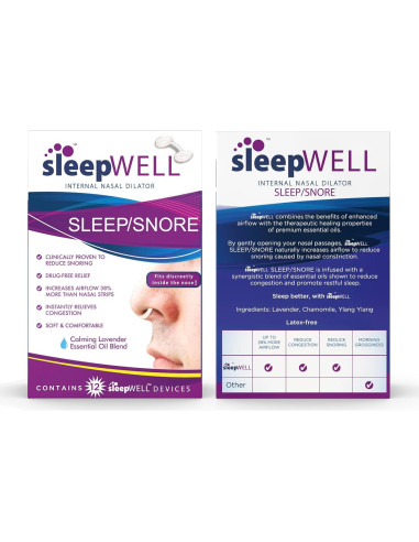 Dilatadores Nasales SleepWELL para Ronquidos - 12 Unidades