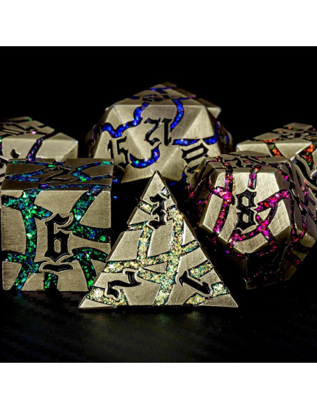 Juego de Dados DND de Metal Maywin 7 Piezas Poliedricos