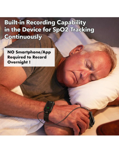 Oxímetro de Pulso EMAY SleepO2 para Muñeca - Registro Continuo