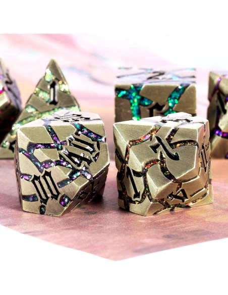 Juego de Dados DND de Metal Maywin 7 Piezas Poliedricos
