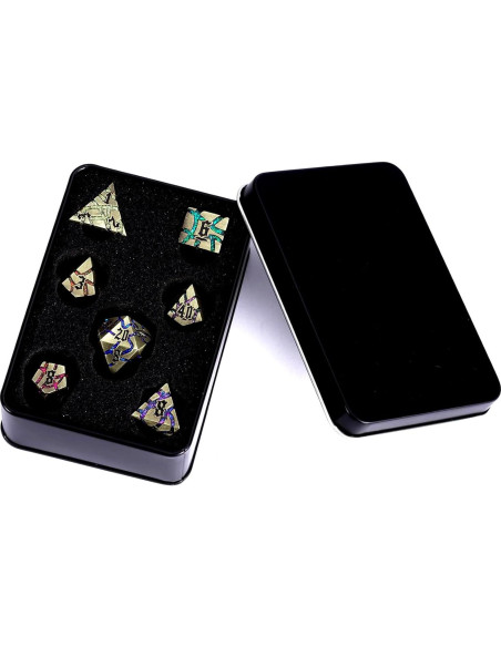 Juego de Dados DND de Metal Maywin 7 Piezas Poliedricos