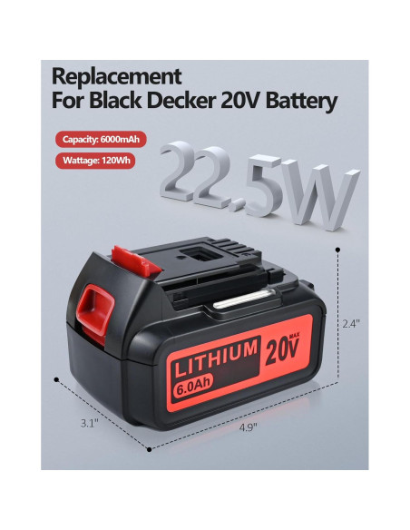 Cargador USB-C 20V 6.0Ah Black & Decker para Aspiradora