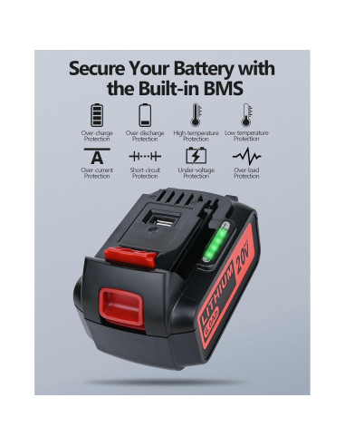 Cargador USB-C 20V 6.0Ah Black & Decker para Aspiradora