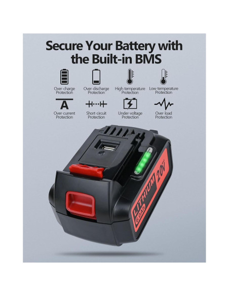 Cargador USB-C 20V 6.0Ah Black & Decker para Aspiradora