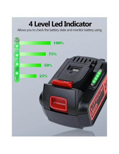 Cargador USB-C 20V 6.0Ah Black & Decker para Aspiradora