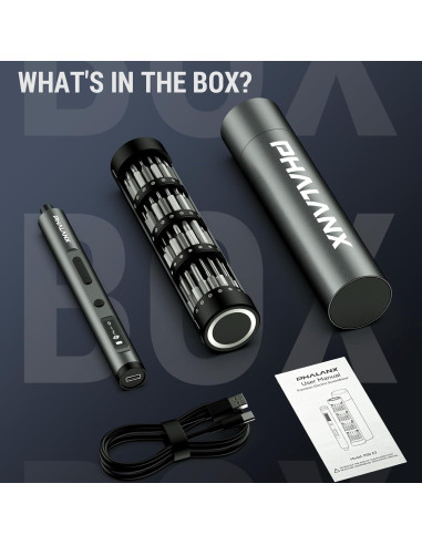 Destornillador Eléctrico PHALANX Mini 3.7V 60 Piezas