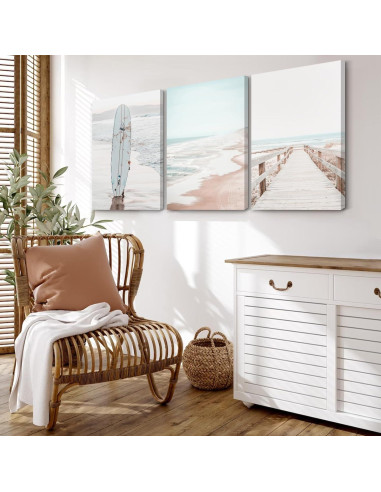 Arte de Pared Oceánico Youillne Juego de 3 Lienzo 40x60 cm