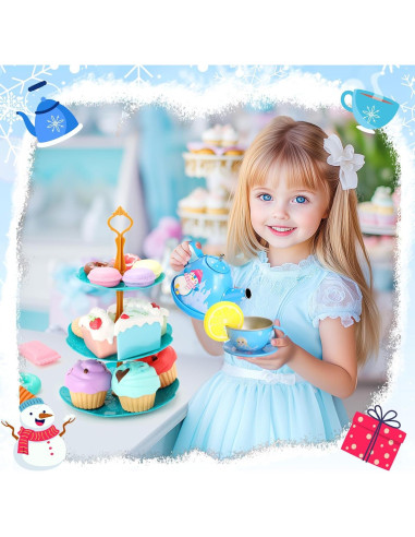 Juego de Té para Niñas INNOCHEER - Fiesta Princesa 15 Piezas