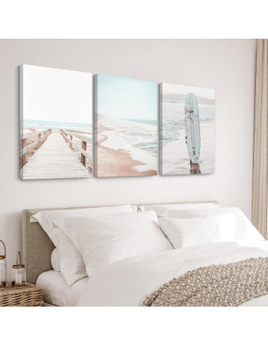 Arte de Pared Oceánico Youillne Juego de 3 Lienzo 40x60 cm