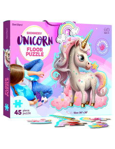 Rompecabezas de Piso Unicornio Dan&Darci 45 Piezas 3-6 Años