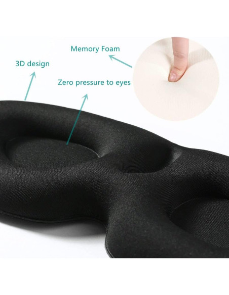 Máscara de Sueño 3D Tim & Tina Antifaz Ajustable Negro Máscara de Sueño 3D Tim & Tina Antifaz Ajustable Negro