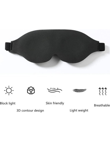 Máscara de Sueño 3D Tim & Tina Antifaz Ajustable Negro