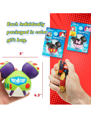 JA-RU Disney Squish Ears Juguete Antiestrés Suave 1 Unidad
