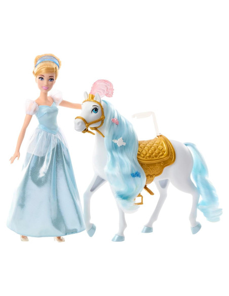 Muñeca de Cenicienta con Caballo Mattel - Peinables 25x9x20cm