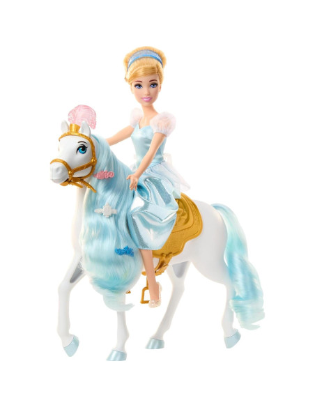Muñeca de Cenicienta con Caballo Mattel - Peinables 25x9x20cm