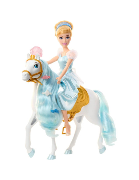 Muñeca de Cenicienta con Caballo Mattel - Peinables 25x9x20cm