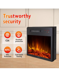 Chimenea Eléctrica MOCIFI 1000W 48.6x42.7cm Control Remoto 2