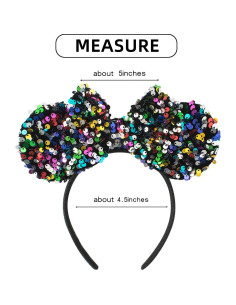 Diadema de Orejas de Ratón KARETT con Lentejuelas para Niñas 2