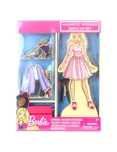 Juguete de Vestir Magnético de Madera Barbie - 26 Piezas