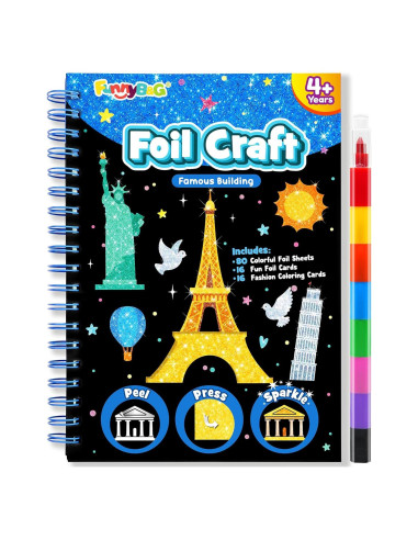 Kit de Manualidades con Papel de Aluminio FUNNYB&G - Edificios Famosos